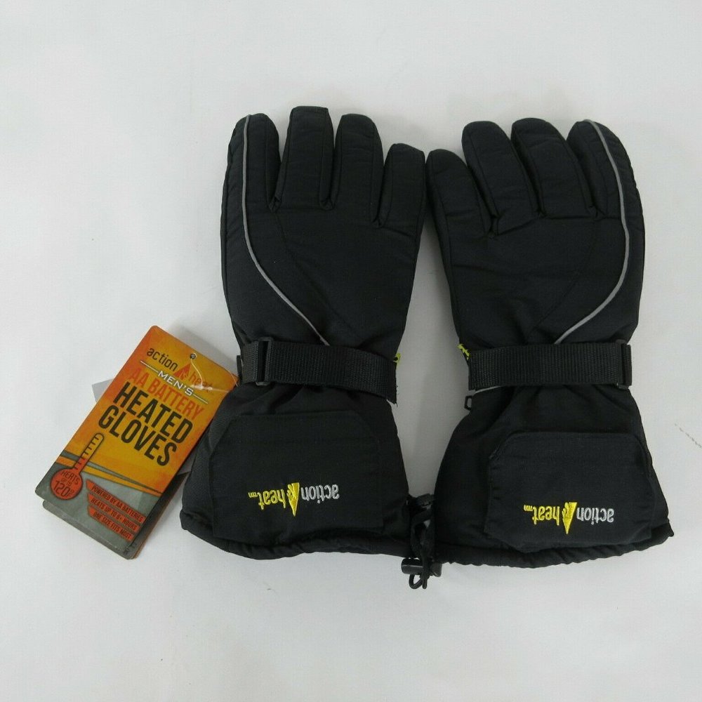 ActionHeat AA Battery Operated Heated Gloves Men's One Size Fists Most Black